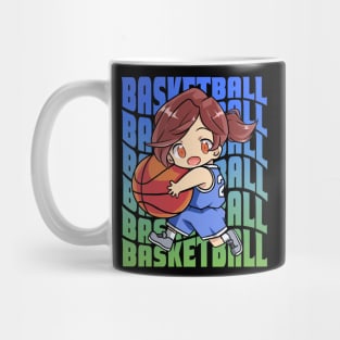 Girl Basketball Player Hoops Chibi Mug